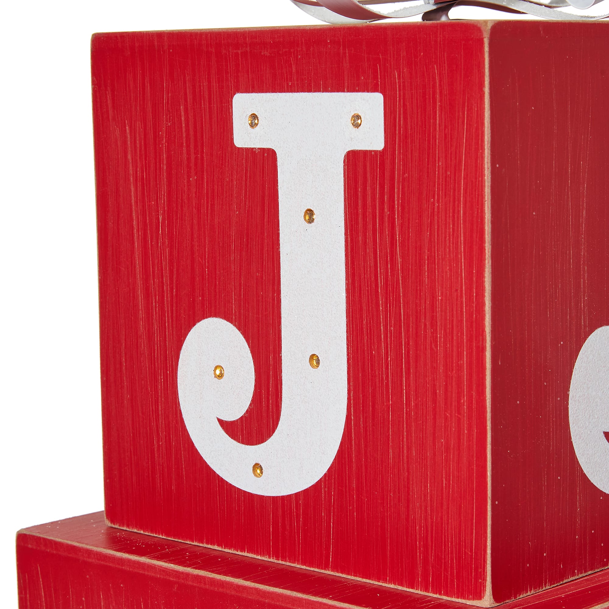 Glitzhome® 32" Lighted Wooden Block JOY Porch Sign